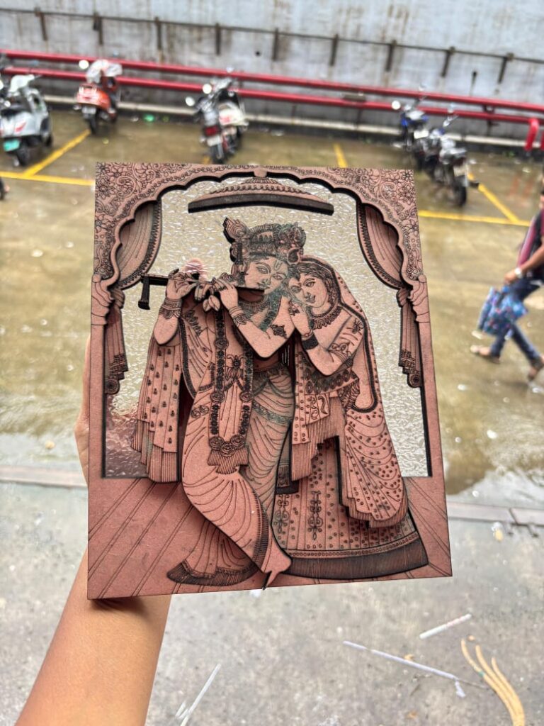 shreemati radha rani and shree krishna mdf 2mm 3d frame